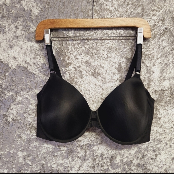 Warners Black Underwire T-Shirt Bra 40D Lightly Lined Plunge Lingerie 01356 - Picture 3 of 5